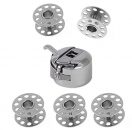 Isuper Conjunto de 1 Canillero Más 5 Canilla Metal de Máquina Costura